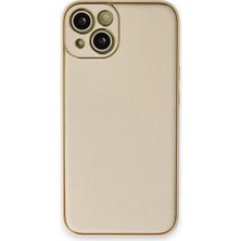 Dunai Store Newface Apple Iphone 14 Plus Kılıf Coco Deri Silikon Kapak - Gold