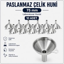 Labolist Huni Paslanmaz Çelik 75 Mm-Laboratuvar Hunisi 10 Adet