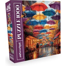 1000 Parça - Raıny Umbrella Street (Yağmurlu Şemsiyeli Sokak)