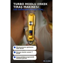 Dunai Turbo Modlu Erkek Tıraş Makinesi LED Ekran T Bıçaklı Ense Favori Şekillendirme USB BX-313663
