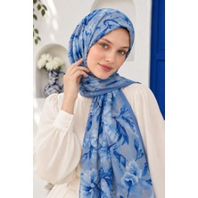 Revam Collection Manolya Desen Pamuk Soft Şal Mavi