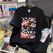 BarsDepo Crayons Shin-Chan Baskılı Tişört, %100 Pamuk Unisex Çocuk / Yetişkin