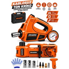 Dragro Elektrikli 5 Ton Hidrolik Kriko Bijon Anahtarı Somun Sökme Takma Anahtari Krikosu