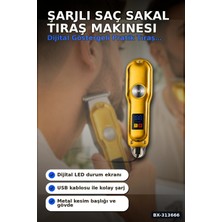 Dunai 3 Taraklı Şarjlı Saç Sakal Tıraş Makinesi, Turbo Modlu LED Gösterge T Bıçak Kesim BX-313666