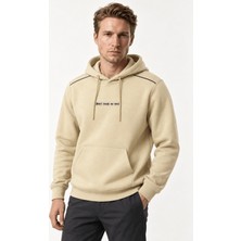 Redline Donyt Erkek Yeni Sezon Regular Fit Kapüşonlu Pamuklu Sweartshirt Bej