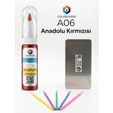 Colorguard Togg A06 Anadolu Kırmızısı Rötuş Seti - 2 Si 1 Arada Iğne ve Fırça Uçlu Şişe, Rötuş Çeliği ve Rötuş Çubuğu