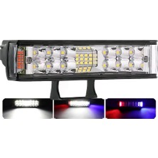 High-Tech Kaput Izgara Kırmızı Beyaz Mavi Çakar 15 cm LED Çalışma Lambası Flaş Acil Ikaz S
