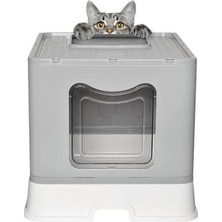 Jumbo Xl Çekmeceli Katlanabilir Kedi Tuvaleti Koku Filtreli