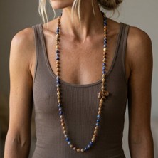 THEIA GemWorks Gaja - Kaplan Gözü, Lapis Lazuli ve Odun Jasper Taşlı El Yapımı Kolye