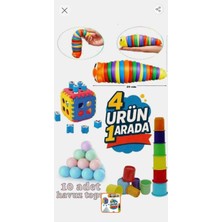 Depomiks Avm Tırtıl + Bultak 18 Parça + Sevimli Kule 6 + 10 Adet Havuz Topu Gelişim Seti 4'lü