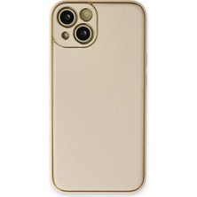 Eseno Select Apple Iphone 14 Plus Kılıf Coco Deri Silikon Kapak - Gold