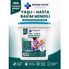 Hasta ve Yaşlı Bakım Temizleme Mendili / Kişisel Vücut Bakım Mendili / 250 Adet Ekonomik Kova Islak Mendili
