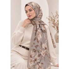 Revam Collection Manolya Desen Pamuk Soft Şal Vizon-Gri