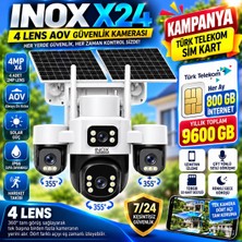 Sovdex Inox X24 4 Lens 4g Solar Kamera – 3 Kamera 355° Hareketli, Türk Telekom  Sim Kart Kampanya