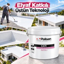 Polisan Çatı Elyaflı Su Yalıtım Malzemesi 20 kg Beyaz