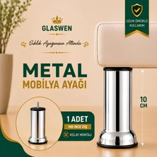 Metal Destek Ayağı 10 cm Krom Mobilya Kanepe Baza Koltuk Ünite Ayakları Metrik 8 Civatalı Ince Diş