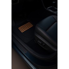 Zeyno Ticaret Citroen C3 2022 Uyumlu 3 cm Havuzlu 3D Universal Oto Paspas Siyah-Ahşap