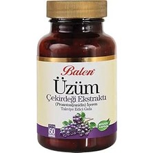 Uravas Store Balen Üzüm Çekirdeği Özü 375 Mg Kapsüller Antioksidan Desteği Için 60 Adet