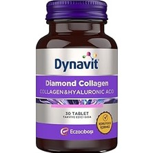 Uravas Store Dynavit Diamond Collagen &amp; Hyaluronic Acid 30 Tablet - Hidrolize Peptit Tip 1 Balık Kolajeni, Resveratrol