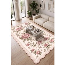 Botanica Luxe Collection English Rose Kişiye Özel Üretim Dekoratif Kaymaz Taban Salon/yatak /oturma Odası Halısı – Dijital Baskı, Yıkanabilir, Farklı Ölçü Seçenekleri Dijital Baskı Halı