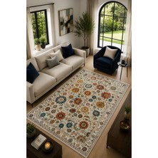 Ottoman Bloom Renkli Çiçek Desenli Modern Kaymaz Dijital Baskı Salon Halısı Dijital Baskı Halı Yıkanabilir