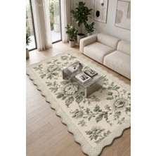 Botanica Luxe Collection English Rose Kişiye Özel Üretim Dekoratif Kaymaz Taban Salon/yatak /oturma Odası Halısı – Dijital Baskı, Yıkanabilir, Farklı Ölçü Seçenekleri Dijital Baskı Halı