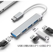 Uravas Store Type-C USB Çoklayıcı Hub | 1x USB 3.0 + 3x USB 2.0 | Yüksek Hızlı Dönüştürücü Adaptö
