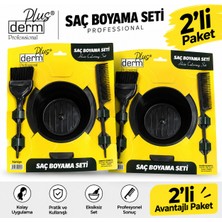 Plus Dermosoft Plus Derm Professional Saç Boyama Seti 2'li Paket - Boya Kabı, Fırça ve Tarak