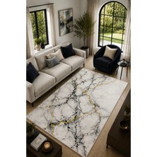 Gılded Marble Collectıon Kişiye Özel Üretim Dekoratif Kaymaz Taban Mutfak-Salon-Hol-Yatak Odası-Genç Odası Halısı – Dijital Baskı Yıkanabilir – Farklı Ölçü Seçenekleri Dijital Baskı Halı