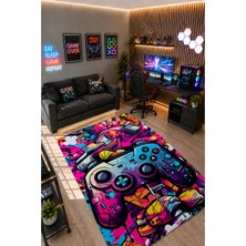 Gamer Collection Kişiye Özel Üretim Dekoratif Kaymaz Taban Oyun Odası Halısı – Dijital Baskı Yıkanabilir – Farklı Ölçü Seçenekleri Dijital Baskı Halı