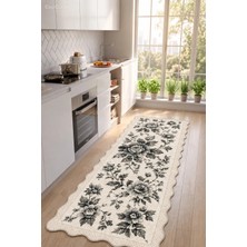 Zng Design Home Botanica Luxe Collection English Rose Kişiye Özel Üretim Dekoratif Kaymaz Taban Mutfak Halısı – Dijital Baskı, Yıkanabilir, Farklı Ölçü Seçenekleri