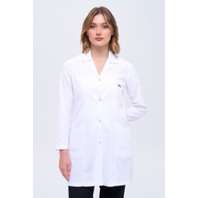 Dng Workwear Kadın Gömlek Yaka Beyaz Önlük Öğretmen • Doktor • Öğrenci • Eczacı • Laboratuvar Beyaz Renk • Orta Boy
