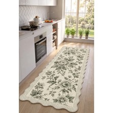 Zng Design Home Botanica Luxe Collection English Rose Kişiye Özel Üretim Dekoratif Kaymaz Taban Mutfak Halısı – Dijital Baskı, Yıkanabilir, Farklı Ölçü Seçenekleri