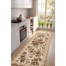 Zng Design Home Botanica Luxe Collection English Rose Kişiye Özel Üretim Dekoratif Kaymaz Taban Mutfak Halısı – Dijital Baskı, Yıkanabilir, Farklı Ölçü Seçenekleri