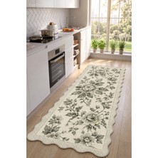 Zng Design Home Botanica Luxe Collection English Rose Kişiye Özel Üretim Dekoratif Kaymaz Taban Mutfak Halısı – Dijital Baskı, Yıkanabilir, Farklı Ölçü Seçenekleri