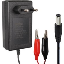 Uravas Store Weko 14.4 Volt - 1 Amper 5.5*2.5 mm Uçlu + Krokodil Aparatlı Akü Şarj Cihazı WK-29112