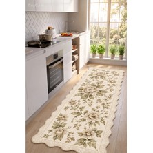 Zng Design Home Botanica Luxe Collection English Rose Kişiye Özel Üretim Dekoratif Kaymaz Taban Mutfak Halısı – Dijital Baskı, Yıkanabilir, Farklı Ölçü Seçenekleri