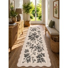 Zng Design Home Botanica Luxe Collection English Rose Kişiye Özel Üretim Dekoratif Kaymaz Taban Antre/hol Halısı – Dijital Baskı, Yıkanabilir, Farklı Ölçü Seçenekleri