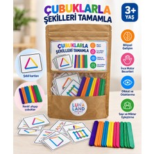 Luna Land Renkli Çubuklarla Şekilleri Keşfetme Oyunu