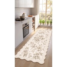 Zng Design Home Botanica Luxe Collection English Rose Kişiye Özel Üretim Dekoratif Kaymaz Taban Mutfak Halısı – Dijital Baskı, Yıkanabilir, Farklı Ölçü Seçenekleri