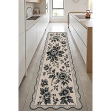 Zng Design Home Botanica Luxe Collection English Rose Kişiye Özel Üretim Dekoratif Kaymaz Taban Mutfak Halısı – Dijital Baskı, Yıkanabilir, Farklı Ölçü Seçenekleri