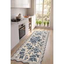 Zng Design Home Botanica Luxe Collection English Rose Kişiye Özel Üretim Dekoratif Kaymaz Taban Mutfak Halısı – Dijital Baskı, Yıkanabilir, Farklı Ölçü Seçenekleri