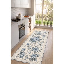 Zng Design Home Botanica Luxe Collection English Rose Kişiye Özel Üretim Dekoratif Kaymaz Taban Mutfak Halısı – Dijital Baskı, Yıkanabilir, Farklı Ölçü Seçenekleri