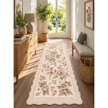 Zng Design Home Botanica Luxe Collection English Rose Kişiye Özel Üretim Dekoratif Kaymaz Taban Antre/hol Halısı – Dijital Baskı, Yıkanabilir, Farklı Ölçü Seçenekleri