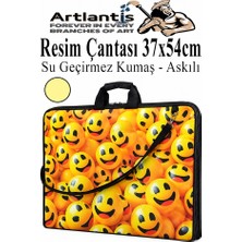 Artlantis Resim Çantası Desenli Kumaş 37X54 cm 1 Adet Kız ve Erkek Teknik Resim Dosya Proje Çantası 35X50 cm Askılı Fermuarlı