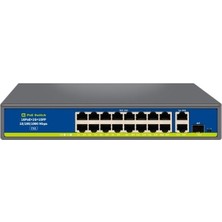 Motto Ticaret Novacom NVC-HIF1621GBL-C 16 Port 250W Full Gigabit Poe+ Sfp Switch Uplink Metal Kasa