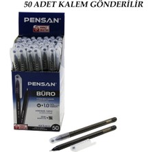 Uravas Store 50 Adet Pensan Büro Siyah Tükenmez Kalem M-Medium - 1.0mm Uç (5047)