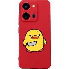 Uravas Store Bg Aksesuar S19 Max Pro S Zoom ile Uyumlu Silikon Kılıf, Kamera Korumalı, Baskılı, Kırmızı