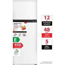 Toshiba Orjinal Tazelik ve Koku Önleme 450 Litre No-Frost Buzdolabı Beyaz GR-RT624WE-PMT(01)