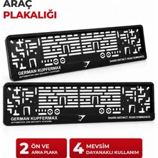 German Kupfermax Premium Plaka Tutucu 2’li Set 11X52 cm Universal Araç Plaka Tutucu Ön ve Arka